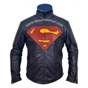 SUPERMAN Man of Steel Blue Leather Jacket | SUPERMAN Blue Leather Jack